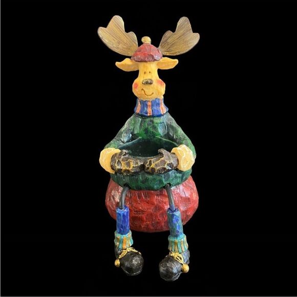 VINTAGE | Christmas Moose Mantle Tea Light Holder - Picture 1 of 3